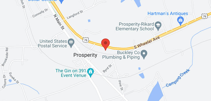 map of 118 S South Wheeler Ave Avenue, Prosperity, SC 29127